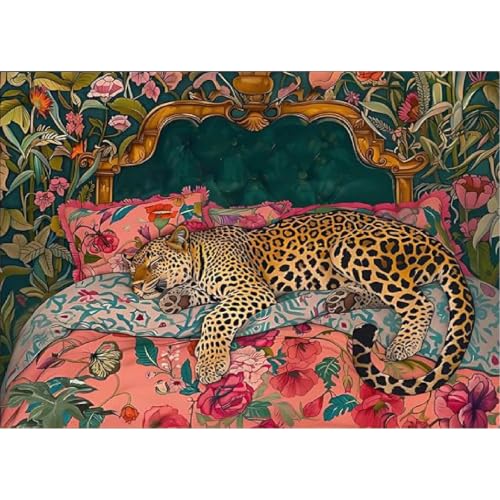 Cheetah Diamond Art Kits for Adults Diamond Painting Kits for Beginner DIY | Leopard Diamond Dots Full Drill Crafts for Gem Art Dot Art for Adults Home Wall Decor for Teens Boys Girls 12x16 inch - color: DP-97
