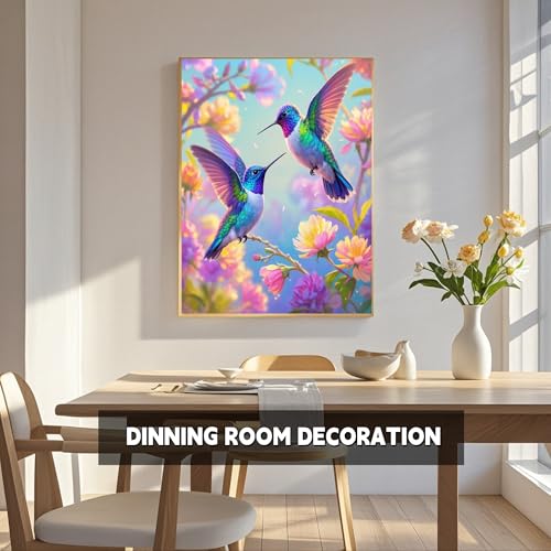 TINDAY Paint by Numbers Kit for Adults Paint by Number for Adults Beginner Hummingbird Painting by Number for Adult on Canvas Acrylic Painting Wall Decor 16x20 in - color: Hummingbird