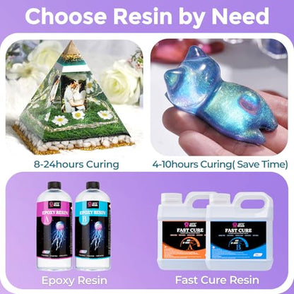 LET'S RESIN 1/2 Gallon Epoxy Resin,Crystal Clear Resin Epoxy Kit for Crafts | Bubble Free Casting Resin, 2 Part Resin and Hardener for DIY Art, Jewelry Making, Coasters, for Beginners & Pros - size: 64oz