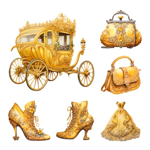 XERE 84 Pcs Yellow Victorian Era Scrapbook Stickers Set, Aesthetic Sticker for Scrapbooking and Journaling, Junk Journal Supplies, Bullet Journals Materials, Planner Arts Craft Collage Supplies - color: Yellow