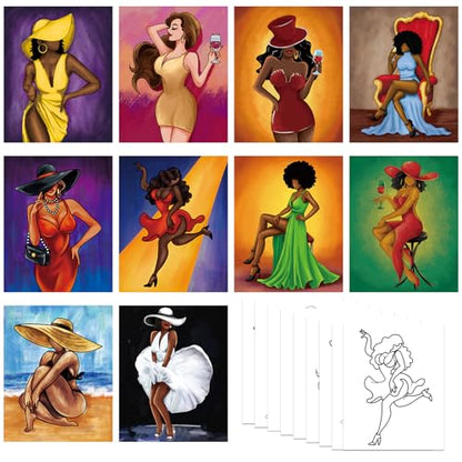 Nuberlic 10 Pcs Pre Drawn Canvas for Painting for Adults Sip and Paint Kits for Couples Party Flavor Supplies (Girls Night Out) Mothers Day Gifts - size: 8x10, style: Girls night