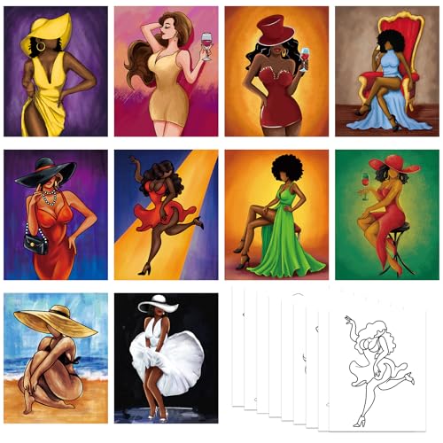 Nuberlic 10 Pcs Pre Drawn Canvas for Painting for Adults Sip and Paint Kits for Couples Party Flavor Supplies (Girls Night Out) Mothers Day Gifts - size: 8x10, style: Girls night