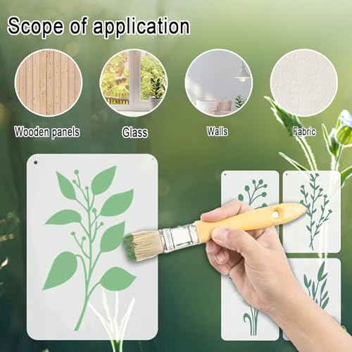 40 Pack Small Leaf Stencils for Painting on Wood, Reusable Leaf Vine Stencils for DIY Crafts on Wood, Canvas, Fabric, Chalkboard, Sign, Scrapbook - style: LEAF-4x2.5inches