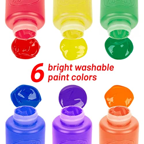 Kids Painting Set, Washable Paint for Toddlers 6 Colors Tempera Gift Bundle