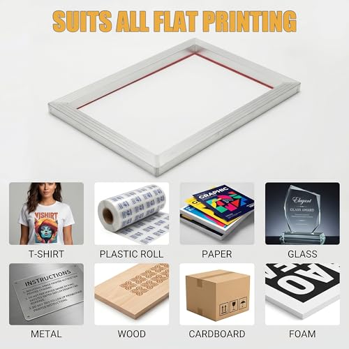 3 Pack Aluminum Silk Screen Printing Frames with 160 Mesh for Screen Printing, 10 x 14 Inch, 8 x 12 Inch, 6 x 10 Inch, Essential for T-Shirts DIY Printing