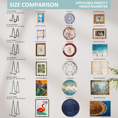 Plate Holder Easel Display Stand - 6 inch Metal Plate Stands for Display - Tabletop Picture Stand - Black Iron Easels for Display Pictures | Photo Frames | Book | Decorative Plates | Plaque - 2 Pack - size: 6 inch (2 pack)