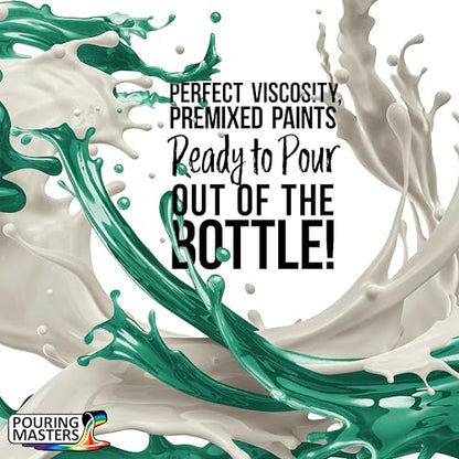 Pouring Masters Aqua Metallic Pearl Ready to Pour Acrylic Pouring Paint - Premium 32-Ounce Pre-Mixed Fluid Acrylic Paint - Fluid Art Supplies for Canvas, Wood, Paper, Tile & Rocks - color: Aqua Metallic Pearl, size: 32 Fl Oz (Pack of 1)
