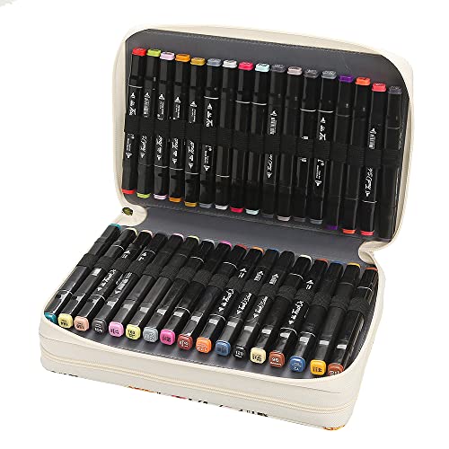 Lbxgap 68 Slots Marker Pen Organizer Case w/Handle - color: White, size: 68