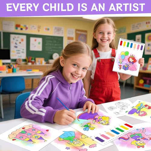 SOCOLER Paint with Water Coloring Books for Kids & Toddlers,Princess &Party | Mess Free Watercolor Painting Set, Water Color Painting Book,Craft Art Kit, Boys & Girls Birthday Gift, Travel Activity Toy - style: Princess and Party