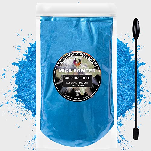 Sapphire Blue Mica Powder for Epoxy Resin 100g / 3.5oz. Sealed Bag- TECHAROOZ 2 Tone Resin Dye Color Pigment Powder for Lip Gloss, Nails, Colorant for Bath Bombs Soap Making Colorant & Much More - color: Sapphire Blue