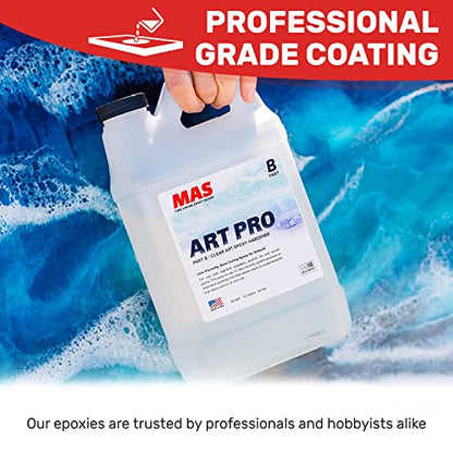 MAS Epoxies Art Pro UV Resistant Clear Epoxy Resin Kit, 1-Gallon | Zero VOCs, Self-Leveling, Ideal for Jewelry Making, Flower Preservation, Resin Crafts, Use With Pigment Powders, Alcohol Ink - size: 1 Gallon