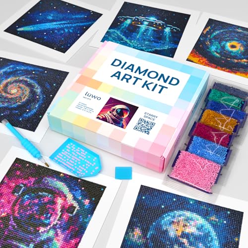 LuwoArte 6 Pack Diamond Painting Kits for Adults – Art of the Universe & Outer Space Style– Full Drill DIY Paint Gem Art for Adults – Brilliant 5D Diamond Painting Kit – Relaxing Craft for Wall Décor - color: Starry Space