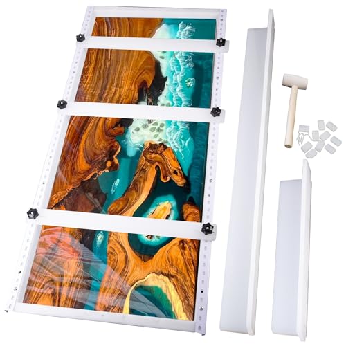 Kalinta Epoxy Mold with Divider Adjustable- 47x19.5x3in No-Seal Resin Plastic Mold Integrated Clamping System - Perfect for Beginners & Experienced Artists - Ideal for Creative Resin Art Projects - size: 47"x19.5"x3"