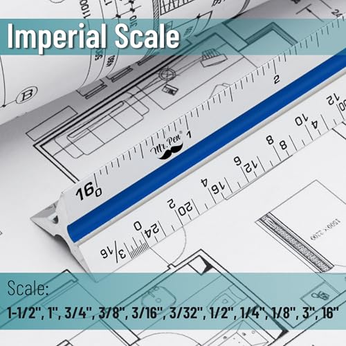 Mr. Pen Architectural Scale Ruler, 12 Inch, Silver - color: Silver, size: 1 Pack