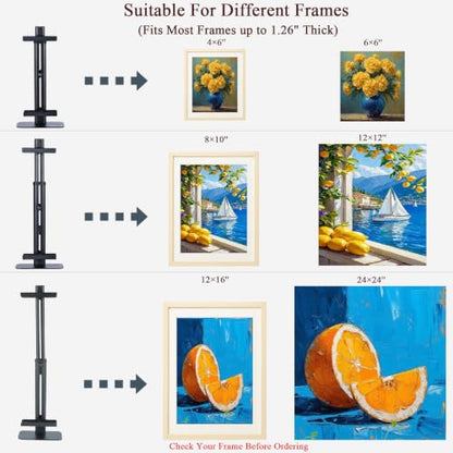 24''Adjustable Metal Tabletop Easel, Picture Frame Stand - color: Black
