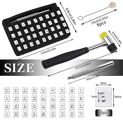 44 Pcs Leather Stamping Kit, 36 Pcs Leather Stamps 3mm with Letters Numbers - color: 3mm 36stamps