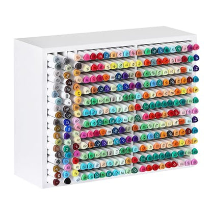 AUTOARK Wooden Marker Storage Organizer,White,AHK-066 | Holds 270 Markers,Pens,Pencils & Art Supplies,Vertical Space-Saving Desk Storage - size: 270 Markers