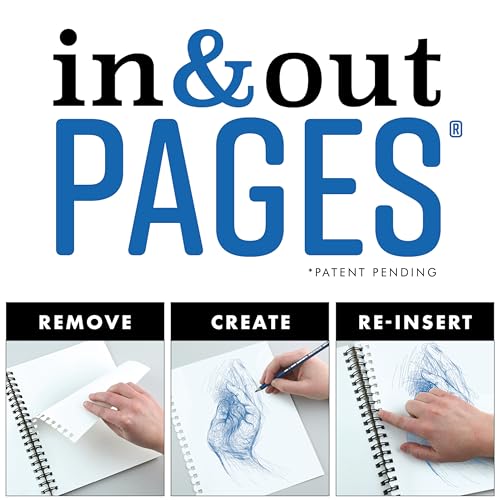 Koh-I-Noor 5.5" x 8.5" Bristol Smooth Bright White Paper Pad with In and Out Pages, 270 GSM, Side Wire-Bound, 20 Sheets per Pad (26170410413) - color: Smooth Bright White, size: 5.5 x 8.5 Inches