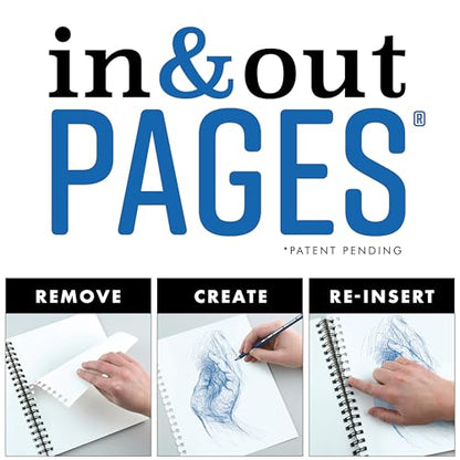 Koh-I-Noor 5.5" x 8.5" Bristol Smooth Bright White Paper Pad with In and Out Pages, 270 GSM, Side Wire-Bound, 20 Sheets per Pad (26170410413) - color: Smooth Bright White, size: 5.5 x 8.5 Inches