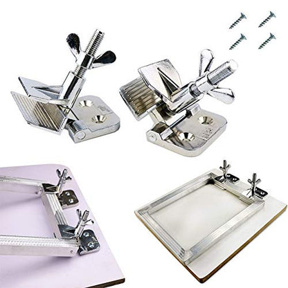 2Pcs Screen Frame Butterfly Hinge Clamp for Silk Screen Printing Hobby Printer Include Four Screws