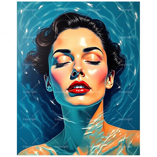 TAOPAOLAB Abstract Woman Portrait Paint by Numbers Kit for Adults - DIY Woman in Water Painting on Canvas 12x16In, Framed Acrylic Paint Set, Suitable for Beginners, Art for Home Decoration or Gifts - color: FM10850, size: 12×16in Framed