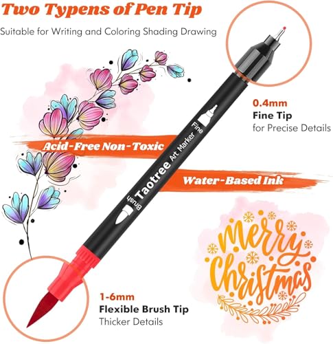 Taotree 150 Colors Dual Tip Art Markers Pens Set for Adult Coloring Books - color: 150 Colors