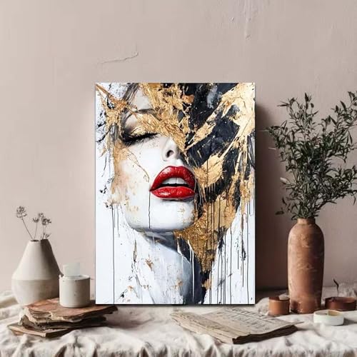 GEMOUJ Paint by Numbers Kit for Adults Beginner,Abstract Female Easy Adult Paint by Number Kits on Canvas,DIY Painting for Beginners Art by Numbers,Home Wall Decor 16 x 20 inch - color: GM19