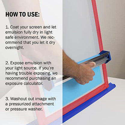 Ecotex® DC Blue Dual Cure Photo Emulsion - Screen Printing Emulsion, 1 Pt | Photo Emulsion For Silk Screens And Fabric - Works With Plastisol And Water Based Ink, Diazo Included, Made In The USA, 1 Pt - size: 16 fl oz