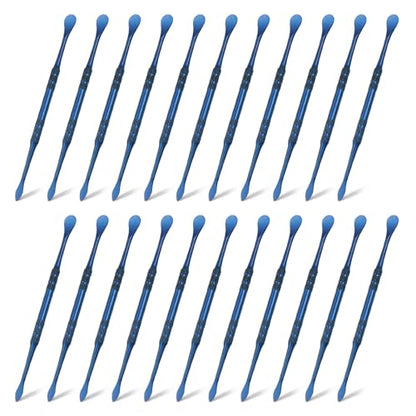 HARFINGTON 22pcs Wax Carving Tool 4.8" Double-Headed Stainless Steel Sculpture Tools Kit Modeling Engraving Sculpting Spoons for Clay Pottery Crafts Shaping, Navy Blue - color: Navy Blue