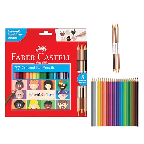 Faber-Castell World Colors Ecopencils, 27 Count - Diverse Skin Tone Colored Pencils For Kids - style: 27 Count
