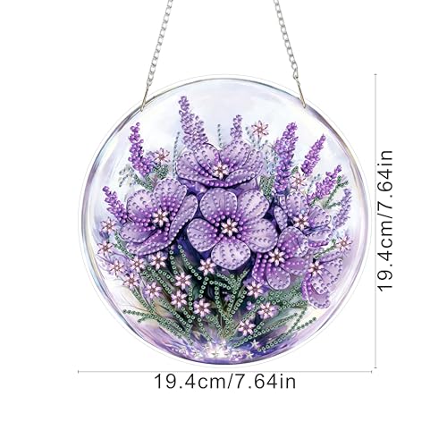 RYMILIE Hanging Diamond Art Kits for Adults Flowers 8x8inch - color: DP03340