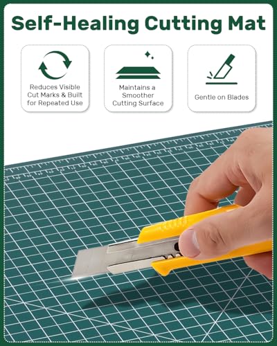 Self Healing Cutting Mat, 35" x 23", Double-Sided Rotary Cutting Mat for Sewing, Quilting, Scrapbooking & Craft, Large Craft Cutting Board for Hobby Use(A1) - size: 35"L x 23"W
