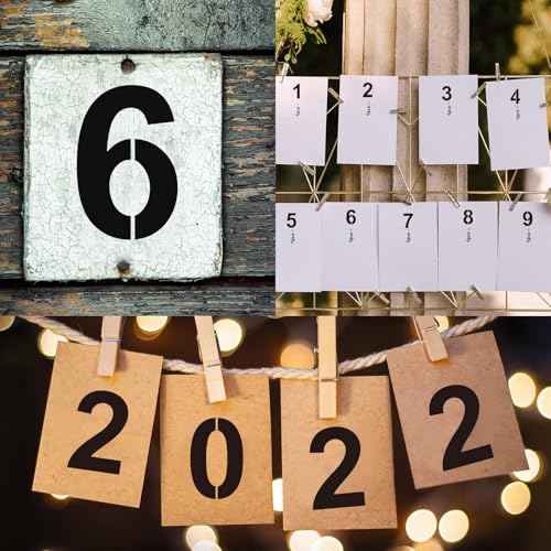 2 Inch Number Stencils Plastic Number Stencils Reusable Digital Painting Templates for Cake Stencil Address Templates - size: 2 Inch