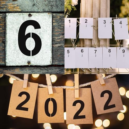 2 Inch Number Stencils Plastic Number Stencils Reusable Digital Painting Templates for Cake Stencil Address Templates - size: 2 Inch