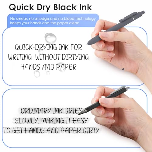 Gel Pens, 6pcs 0.5mm Black Ink Fine Point Pens, Cute Office School Supplies | Quick Dry Smooth Writing Pens For Journaling Note Taking, Anniversary Birthday Gifts for Men Women, Nurse Aesthetic Pen - color: Multicolor & 6 Black Gray White