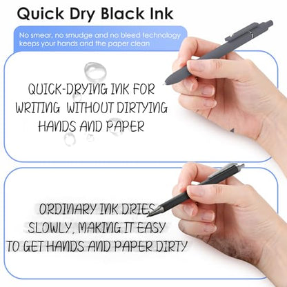 Gel Pens, 6pcs 0.5mm Black Ink Fine Point Pens, Cute Office School Supplies | Quick Dry Smooth Writing Pens For Journaling Note Taking, Anniversary Birthday Gifts for Men Women, Nurse Aesthetic Pen - color: Multicolor & 6 Black Gray White