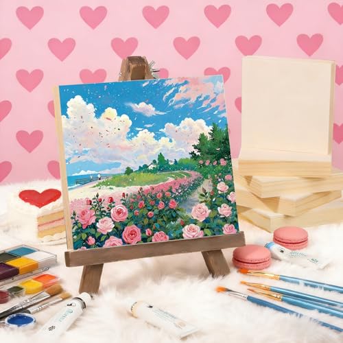 5 Pack 12x12 Inch Unfinished Square Wood Panels for DIY Painting Crafts - size: 12"×12" 5 Pack