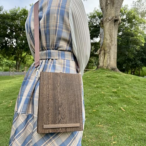 Writers Messenger Wooden Box Bag – Handmade Retro Crossbody Sketch Tool Box, Portable Artist Storage for Brushes, Pens & Outdoor Painting