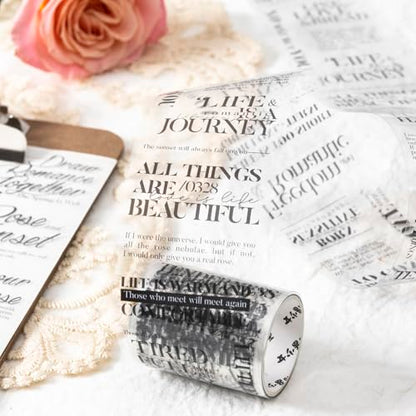 PET Tape Stickers for Scrapbooking Supplies, Lettering Stickers for DIY - color: Romance
