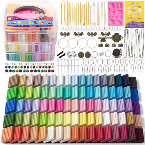 Polymer Clay 85 Colors, Modeling Clay for Kids, Oven Bake Molding Clay Kit