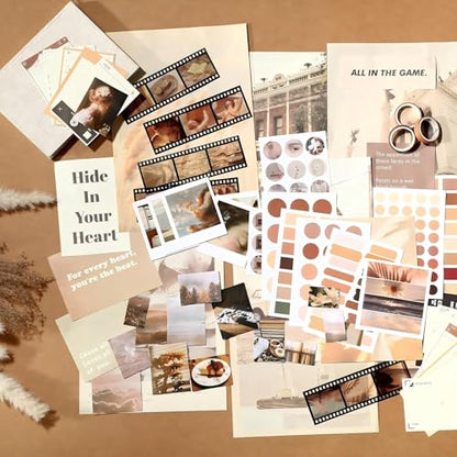Tenare 114 Pcs Aesthetic Scrapbook Kit DIY Junk Journaling Supplies Scrapbooking Materials for Bullet Junk Journal, Art Journaling, Vintage Collage Album Gift for Adults Women Beginner(Vintage Style) - style: Vintage Style