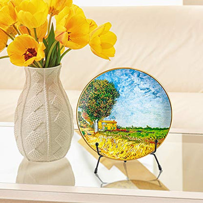 Mocoosy 4 Pack 6 Inch Improved Anti-Slip Plate Stands for Display | Black Plate Holder Stand, Picture Frame Holder Stand, Black Iron Easel Stands for Photo, Decorative Plate and Tabletop Arts - size: 6 Inch