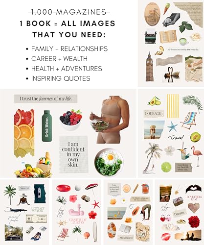 Lamare Vision Board Collage Book - 1000+ Images & Vision Board Supplies | Bring Your Dreams to Life | Collage Kit, Vision Board Kit, & Collage Supplies for Manifestation, Scrapbooking, & Inspiration - color: Collage Book