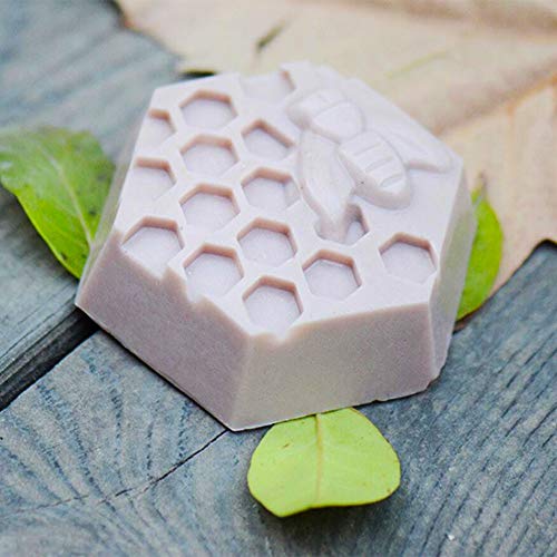 Sakolla 2 Pack Honeycomb Silicone Soap Molds, 6 Cavity Hexagon Bee Silicone Molds for Soap, Lotion Bars, Wax Melts, Beeswax (Purple) - color: Honeycomb/Purple