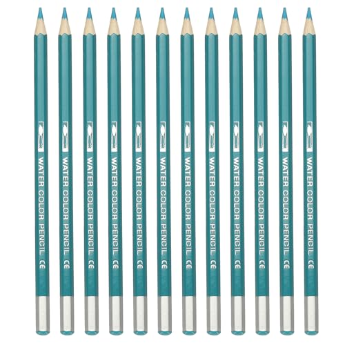 PATIKIL Watercolor Pencil, 12Pcs Water Soluble Pencils for Blending, Coloring, Sketch Drawing, Painting, Bright Blue - color: Bright Blue