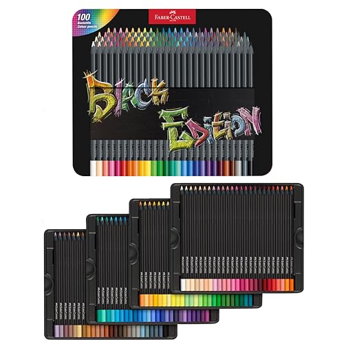 Faber-Castell Black Edition Colored Pencils, 1 Count (Pack of 100) - color: Classic, size: 1 Count (Pack of 100)