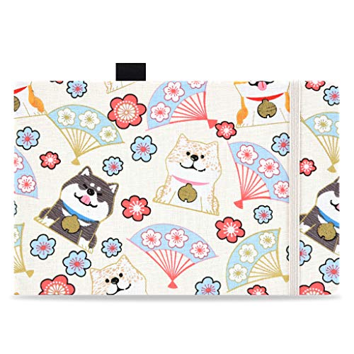5" x 8" 220gsm Watercolor Journal Hardbound 80pgs（40 Sheets Front Back 2 Textures） Travel Size for Calligrapher Colored Pencil Watercolor Sketch Doodles Book Handmade Cloth Cover Notebook Akita Dog - color: Long-Akita dog
