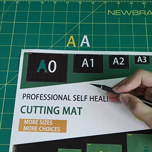 NEWBRAUG 24'' × 36'' Large Self Healing Gridded Rotary Cutting Mat, Big Double Sided 5-Ply Cutting board for Sewing, Quilting, Craft, Fabric & Scrapbooking(Green/Black)… - color: Green & Black, size: 24"L x 36"W