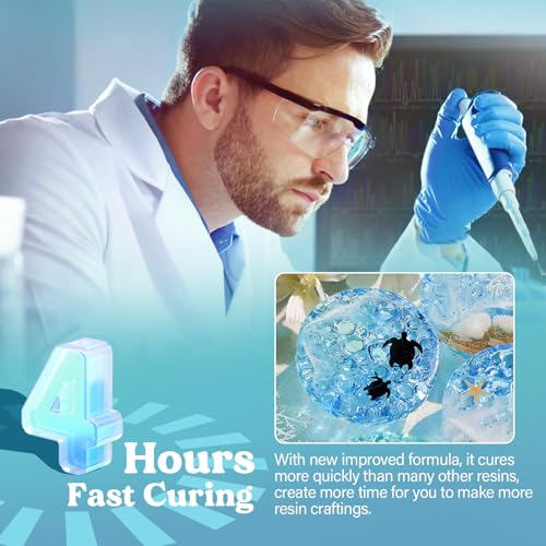 Let's Resin 72OZ Fast Curing Epoxy Resin Kit,Demold in 4 Hours | Upgrade Quick Drying & Cystal Clear Resin,Bubble Free for Craft,Art, Supplies with Dye, Cup,Stir Stick - size: Large