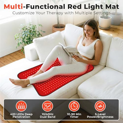 Red Light Therapy Mat for Body, Red Lights Pad with 660nm&850nm Infrared Light Therapy Mat, Chirstmas Birthday Festival Gift for Women Men Father Dad Mother Mom Lover Elderly 31.5''*24'' - size: 31.5''×24''